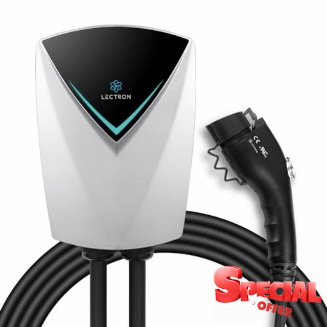 Lectron Electric Vehicle Charging Station 48 Amp - Powerful Level 2 EV Charger (240V) with NEMA 14-50 Plug/Hardwired - V-Box Pro Compatible with All J1772 EVs