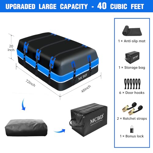 Waterproof Soft-Shell Car Roof Bag for All Vehicles SUV with/Without Rack