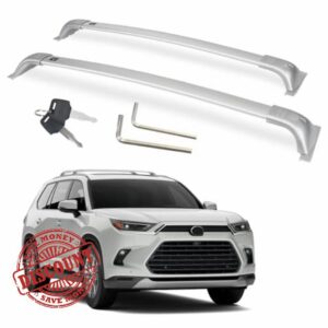 Autekcomma Heavy Duty Silver Upgraded Roof Rack Crossbar Compatible for Toyota Grand Highlander 2024 All Grades.Max 260lb Loading Capacity with Metal Lockable Anti -Theft Locking Mechanism