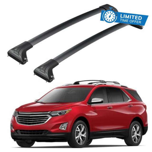 Car Roof Rack Cross Bars Fit for 2018-2024 Chevy Chevrolet Equinox GMC Terrain (ONLY FIT Factory Raised Side Rails) with Lock