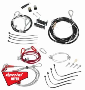 RS-5000 Break Away Device + RB-011 Aircraft Cables Kit Used with RV Trailer Tow Bar Flat-Towed Complete Ready Break System