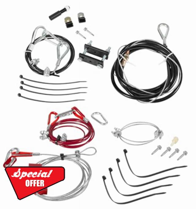 RS-5000 Break Away Device + RB-011 Aircraft Cables Kit Used with RV Trailer Tow Bar Flat-Towed Complete Ready Break System