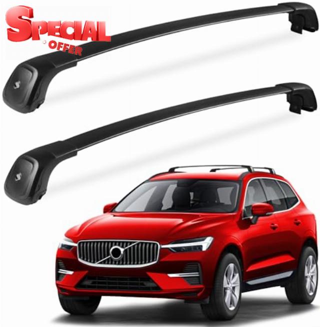 FengYu Roof Rack Cross Bars 260lbs Compatible with Volvo XC60 XC-60 2018 2019 2020 2021 2022 2023 2024