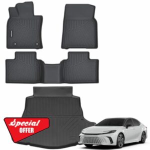 Floor Mats & Trunk Mat for 2025 Toyota Camry All Weather TPE Protection Floor Liners Full Set with Cargo Liner for 2025 Toyota Camry Accessories