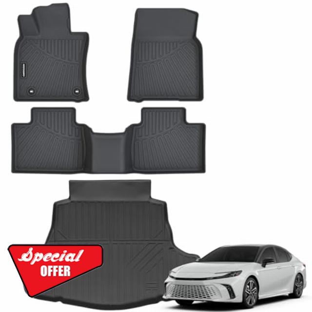 Floor Mats & Trunk Mat for 2025 Toyota Camry All Weather TPE Protection Floor Liners Full Set with Cargo Liner for 2025 Toyota Camry Accessories