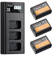 K&F Concept LP-E6/LP-E6N/LP-E6NH Dual Slot Fast Camera Battery Charger, Micro USB/Type-C Charging...