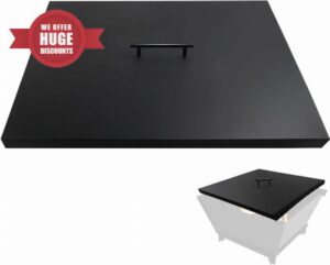 Fire Pit Burner Lid 34" x 34" Square Drop-in Burner Pan Firepit Cover Multiple Sizes and Shapes Available Alloy Steel