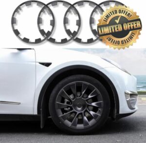 ThinSGO for Tesla Model Y 20 inch Wheel Rim Protector Ring to Cover Curb Rash Model Y Induction Wheels Accessories 2020-2024 (Original car Black)