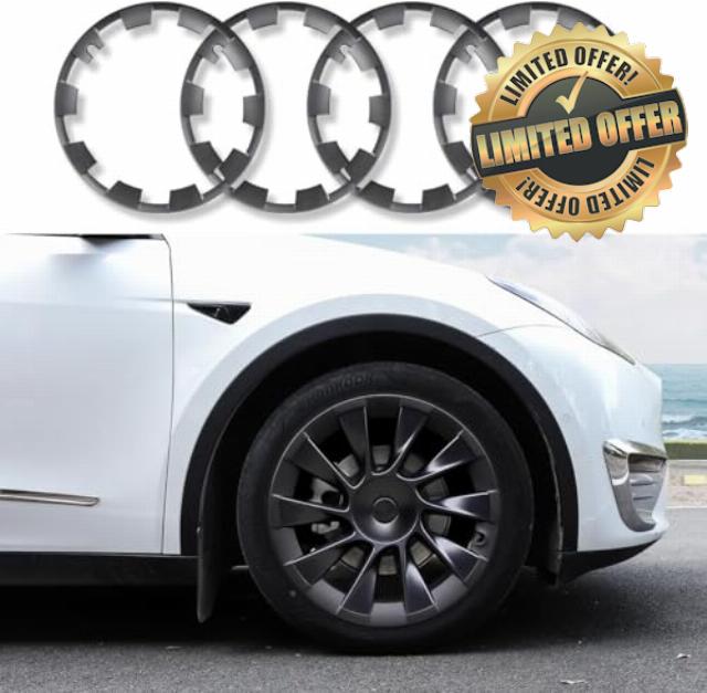 ThinSGO for Tesla Model Y 20 inch Wheel Rim Protector Ring to Cover Curb Rash Model Y Induction Wheels Accessories 2020-2024 (Original car Black)