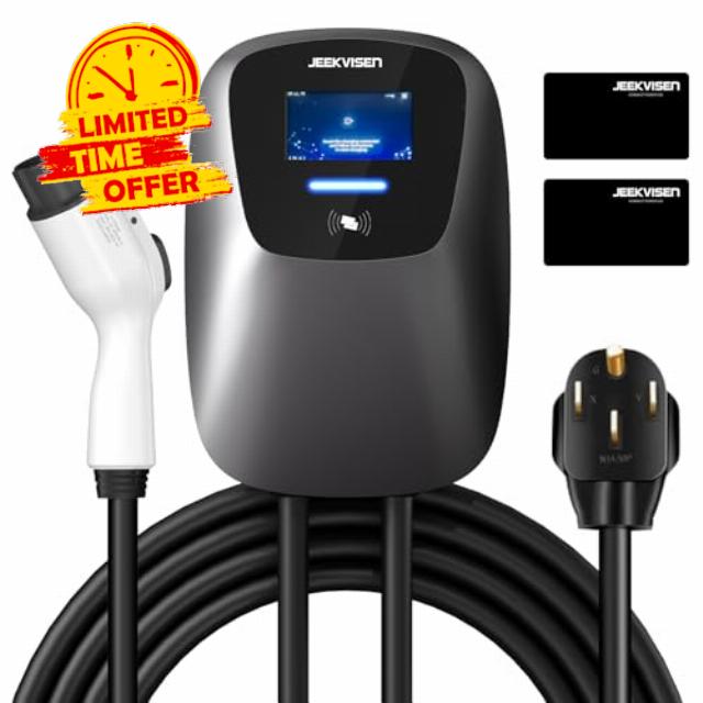 Level 2 EV Charger 48Amp 240V NEMA 14-50 Plug: Electric Vehicle Charging Station with APP Control