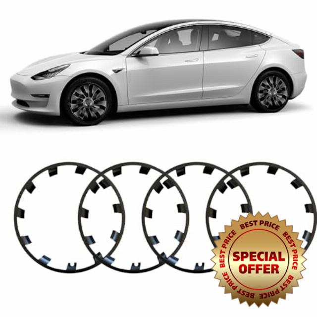 Model Y All-in-one Wheel Rim Protector for Tesla Model Y 21'' Wheel - Strips for Curb Rash Prevention - Set of 4 Rim Protector Easy to Install(Black