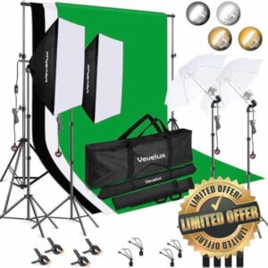 Photo Studio Lighting Kit with 8.5X10FT Adjustable Backdrop Stand