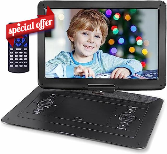 17.9" Portable DVD Player with 15.6" HD Swivel Large Screen