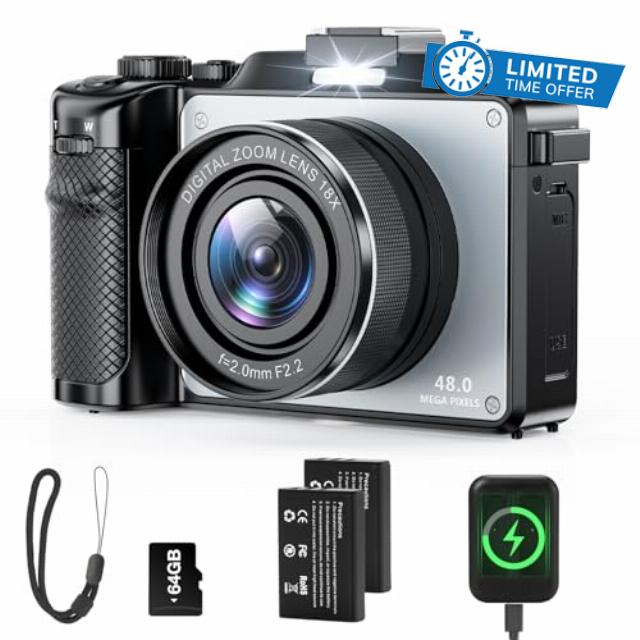 4K Digital Camera for Photography and Video Auto-Focus