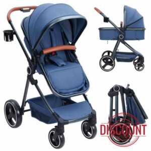GAOMON 2-in-1 Convertible Baby Stroller with Bassinet Mode - Foldable Infant Pushchair