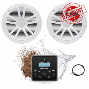 Marine Audio System with Marine Speakers and Gauge Receiver Package