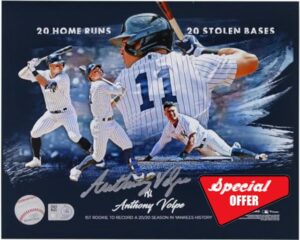 Anthony Volpe New York Yankees Autographed 8" x 10" 20 Home Runs & 20 Stolen Bases Collage Photograph - Autographed MLB Photos