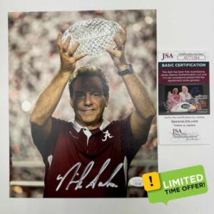 Autographed/Signed Nick Saban Alabama Crimson Tide 8x10 College Football Photo JSA COA #2