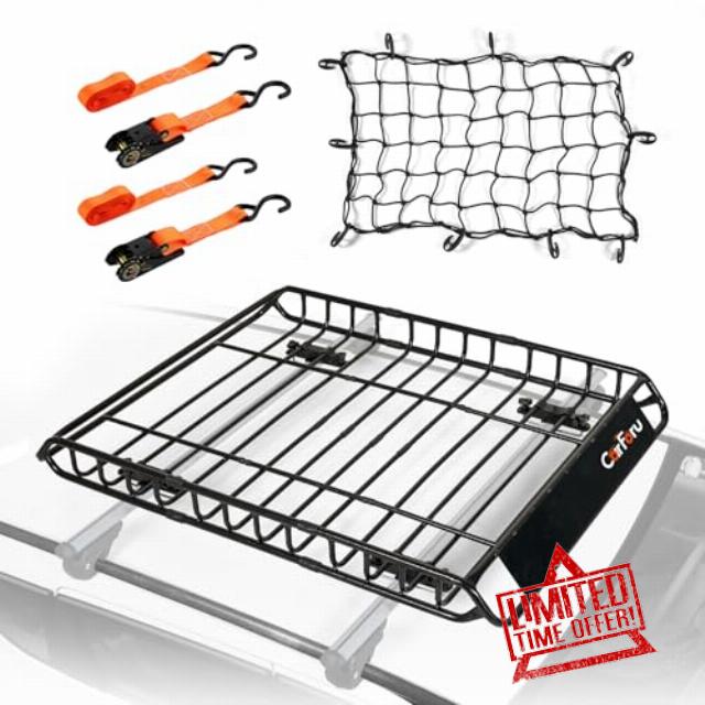 Roof Rack Basket 51" X 36" X 5" Universal Rooftop Cargo Basket