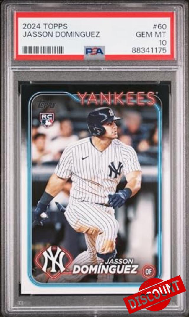 Graded 2024 Topps Jasson Dominguez #60 Rookie RC Baseball Card PSA 10 Gem Mint