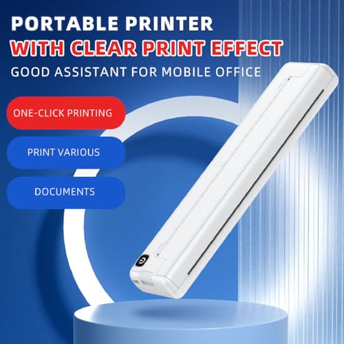Wireless Thermal Printer Inkless Printing A4 Printer with APP for Home School White Type C Charging Support US Lette