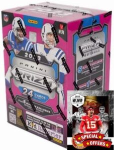 BRAND NEW 2023 Panini PRIZM Factory Sealed Football Card HOBBY Blaster Box w/5 EXCLUSIVE Orange Ice Prizms! - Try for CJ Stroud Silver Prizm Rookie Card! - Plus Custom Novelty Patrick Mahomes Card Pictured