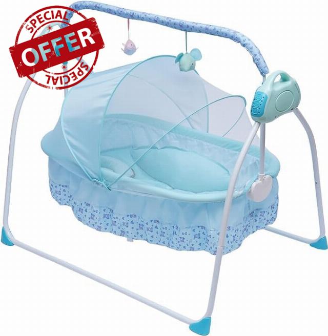 MEHOOSPVN Electric Baby Crib Cradle Auto Swing Bed Baby Cradle Baby Bassine with 5 Gears Adjustable Bottle Stand