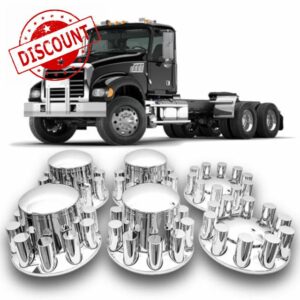 Semi Truck Lug Nut Covers 6 Pack of 33mm Lug Nut Covers Cylinder Axle Cover Set Chrome Rear Axle Wheel Cover Set Removable Hub Caps Screw-on Lug Nut Covers (2 Front + 4 Rear)