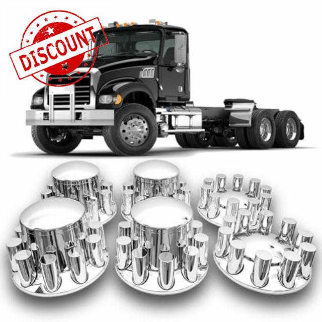Semi Truck Lug Nut Covers 6 Pack of 33mm Lug Nut Covers Cylinder Axle Cover Set Chrome Rear Axle Wheel Cover Set Removable Hub Caps Screw-on Lug Nut Covers (2 Front + 4 Rear)