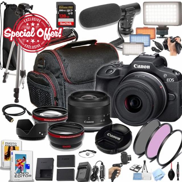 Canon EOS R100 24.2MP APS-C CMOS Sensor Mirrorless Camera with 18-45mm Lens