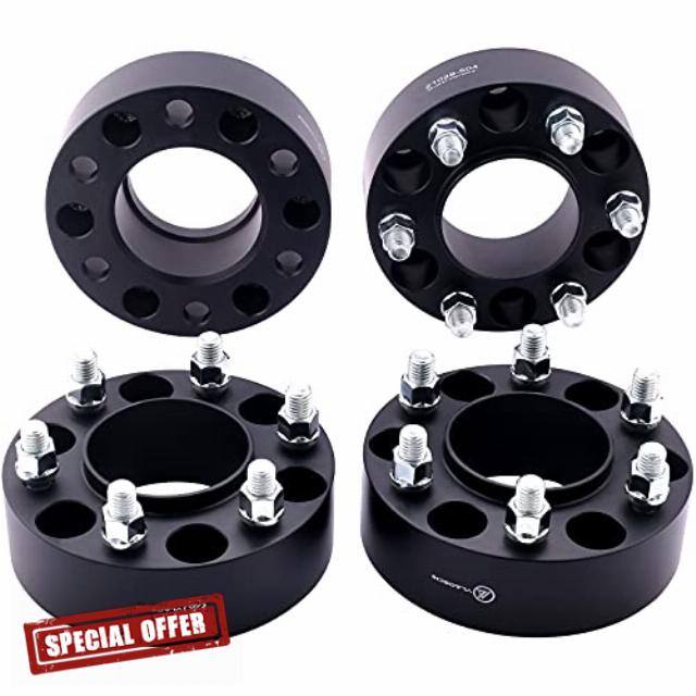 VLAOSCHI Black Forged 6x4.5 6x114.3 Hubcentric Wheel Spacers 2 Inch with 12x1.25 Studs 66.1mm Bore Compatible with Nissan 6 Lug 2005-2023 Frontier | 2005-2012 Pathfinder | 2005-2015 Xterra - Pack of 4