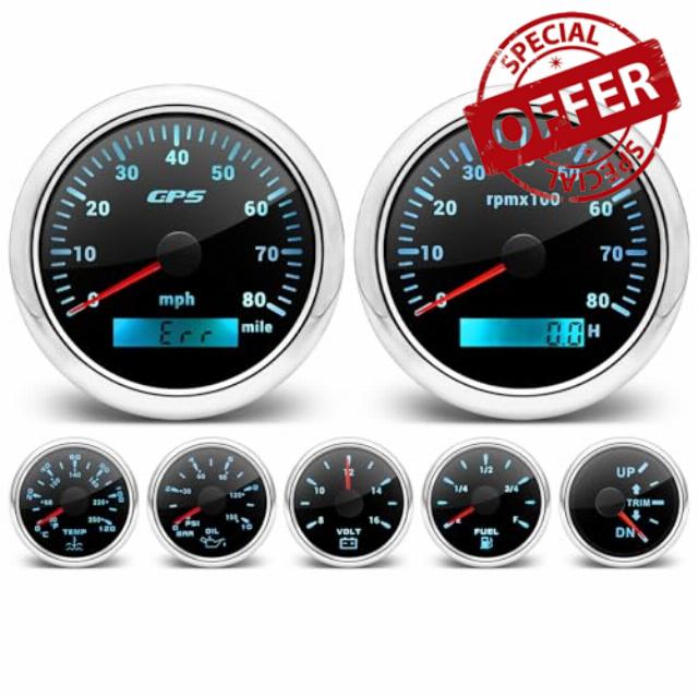 ARTILAURA 7 Gauge Set 3-3/8" 85mm GPS Speedometer