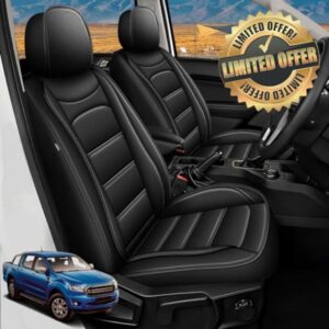AOMSAZTO Ford Ranger Seat Covers: Full Set Custom Fit 2019 2020 2021 2022 2023 2024 Ford Ranger XLT XL Laria Waterproof Leather Seat Protector(5 Seats