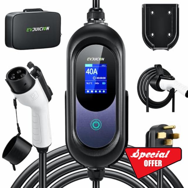 Level 2 EV Charger 40Amp 9.6kW 240V EV Charger Level 2 with Smart LED Screen
