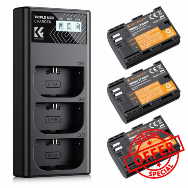 K&F Concept LP-E6NH Battery and Charger Set