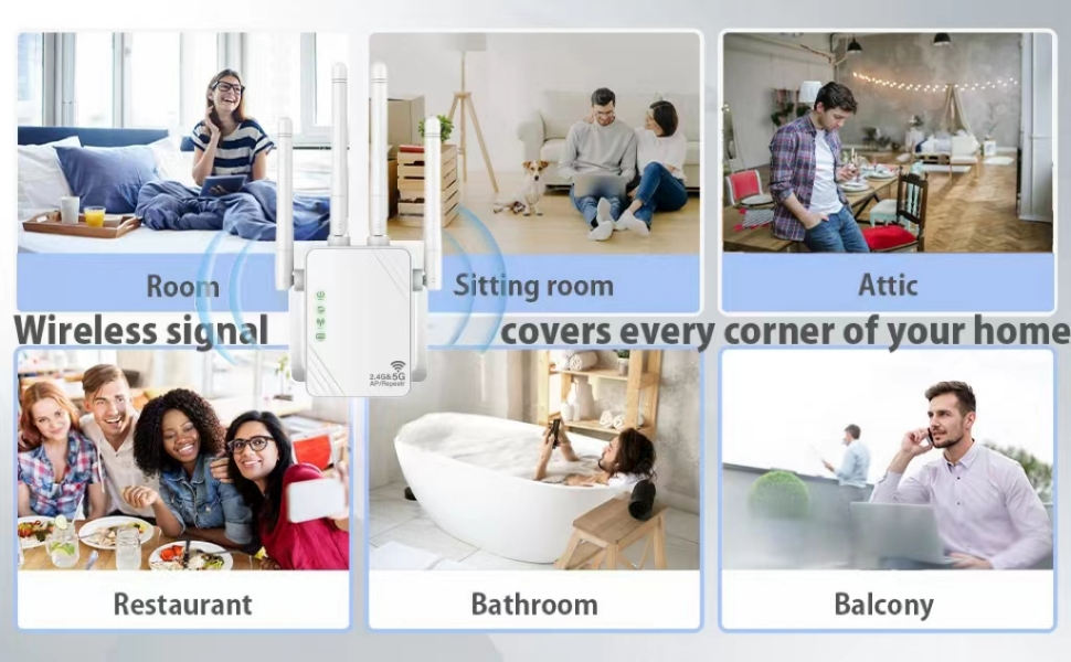 WiFi repeaters cover the entire house