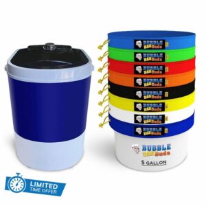 BUBBLEBAGDUDE Bubble Bag Machine 5 Gallon 8 Bag Kit 110 Volts - Filter Bags for Herbal Extraction Durable Straining Filtering System comes with Storage Bag