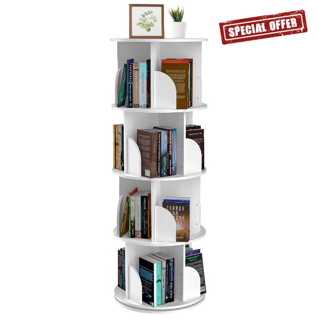Rotating Bookshelf Tower