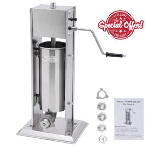 Spanish Churro Maker 5L/1.32Gal Stainless Steel Commercial Manual Spanish Donuts Making Machine Vertical Churro Machine with 4 Nozzles for Restaurant Home Use
