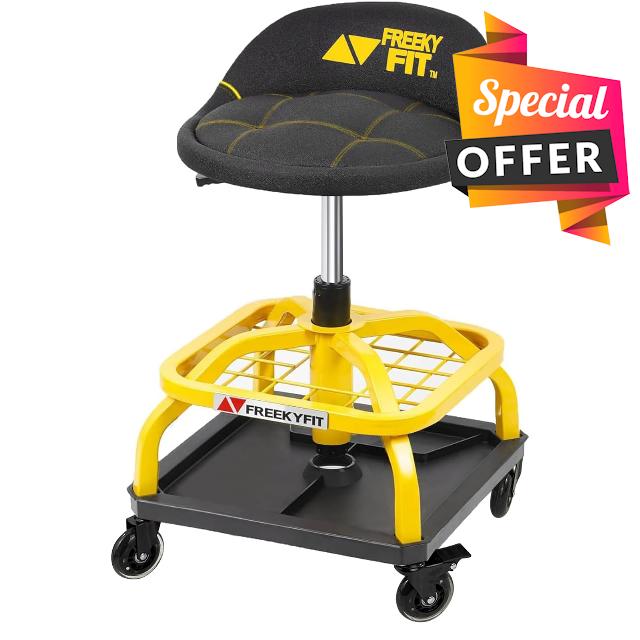 Rolling Shop Stool with Wheels