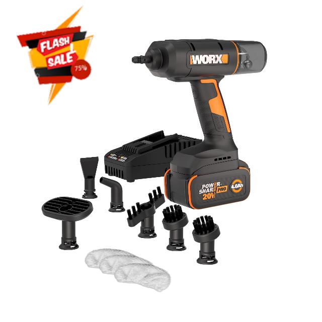 Worx 20V SteamStorm Cordless Handheld Steam Cleaner w/Accessories