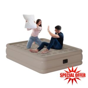 Air Mattress with Built in Electric Pump-Inflatable Mattress 18” Bed Size-Portable Storage Case for Home