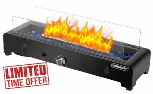 Tabletop Gas Fire Pit Table 28 Inches Outdoor Propane Fire Pit with Bottom Air Intake
