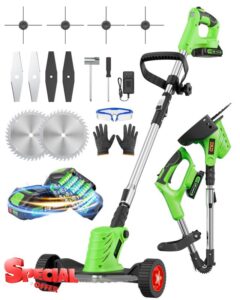 Electric Cordless Weed Wacker - Foldable Lightweight Weed Eater - Weed Eater Battery Powered