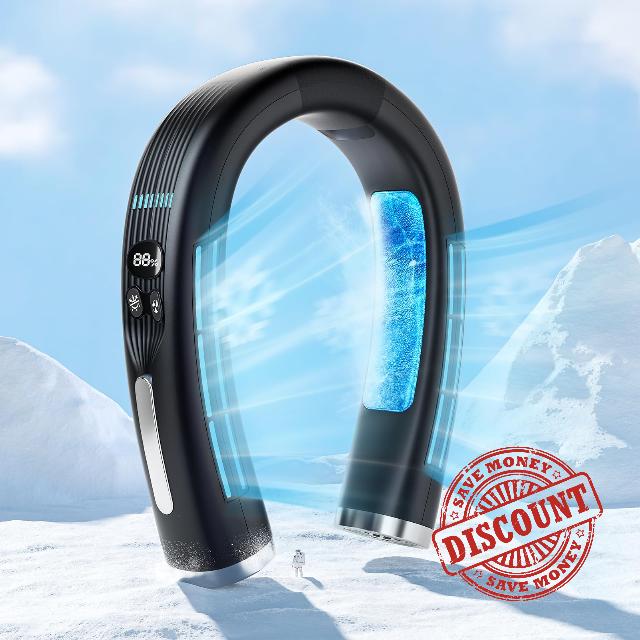 Portable Neck Cooling Fan 6000mah Rechargeable Personal Fans With 2 Cooling Plates Neck Fan Blowing Cold Air