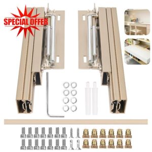 68 lbs Load Capacity Cabinet Drawer Conversion Extension Table Mechanism - Hidden Dining Table Extension Table Top - Push Lift Slide Hardware Kit - Add 14.6 Inches to a Dining Table or Desk