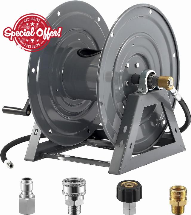 M MINGLE Pressure Washer Hose Reel 300ft
