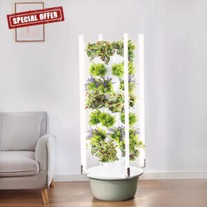 Hydroponics Tower with LED Grow Light
