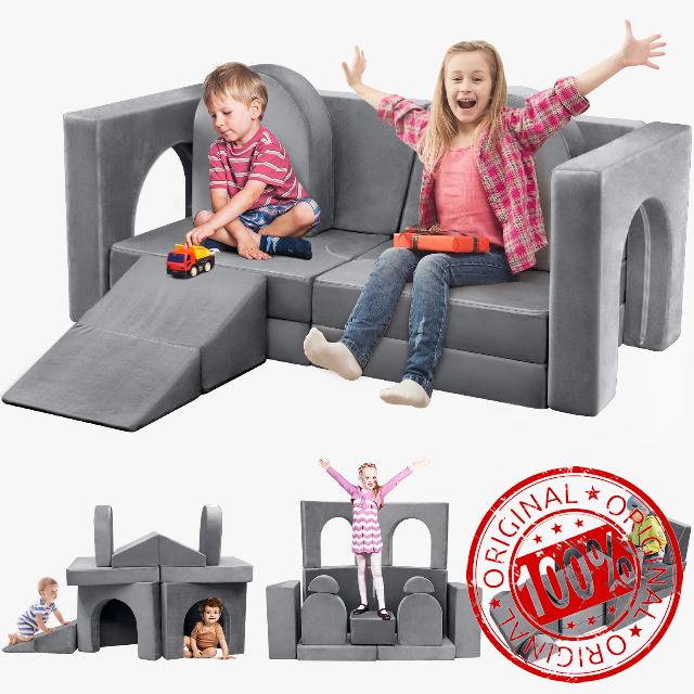 Kids Couch 14PCS Modular Play Couch for Toddler Kids Playroom/Bedroom