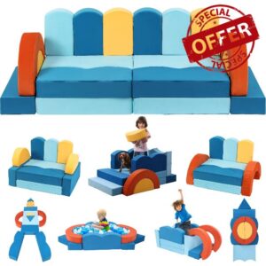 22Pcs Modular Kids Play Couch - Kids Couch for Playroom Bedroom Living Rooms Toddler Couch for Inspiring Child Creativity